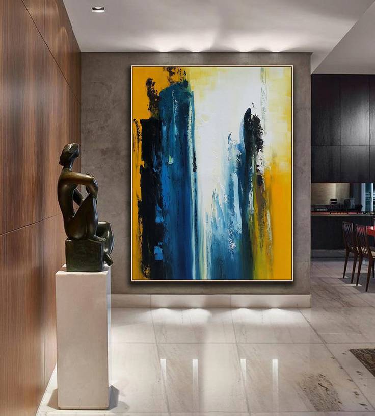 Black Living Entryway Abstract Canvas Artwork R1N1G wall art
